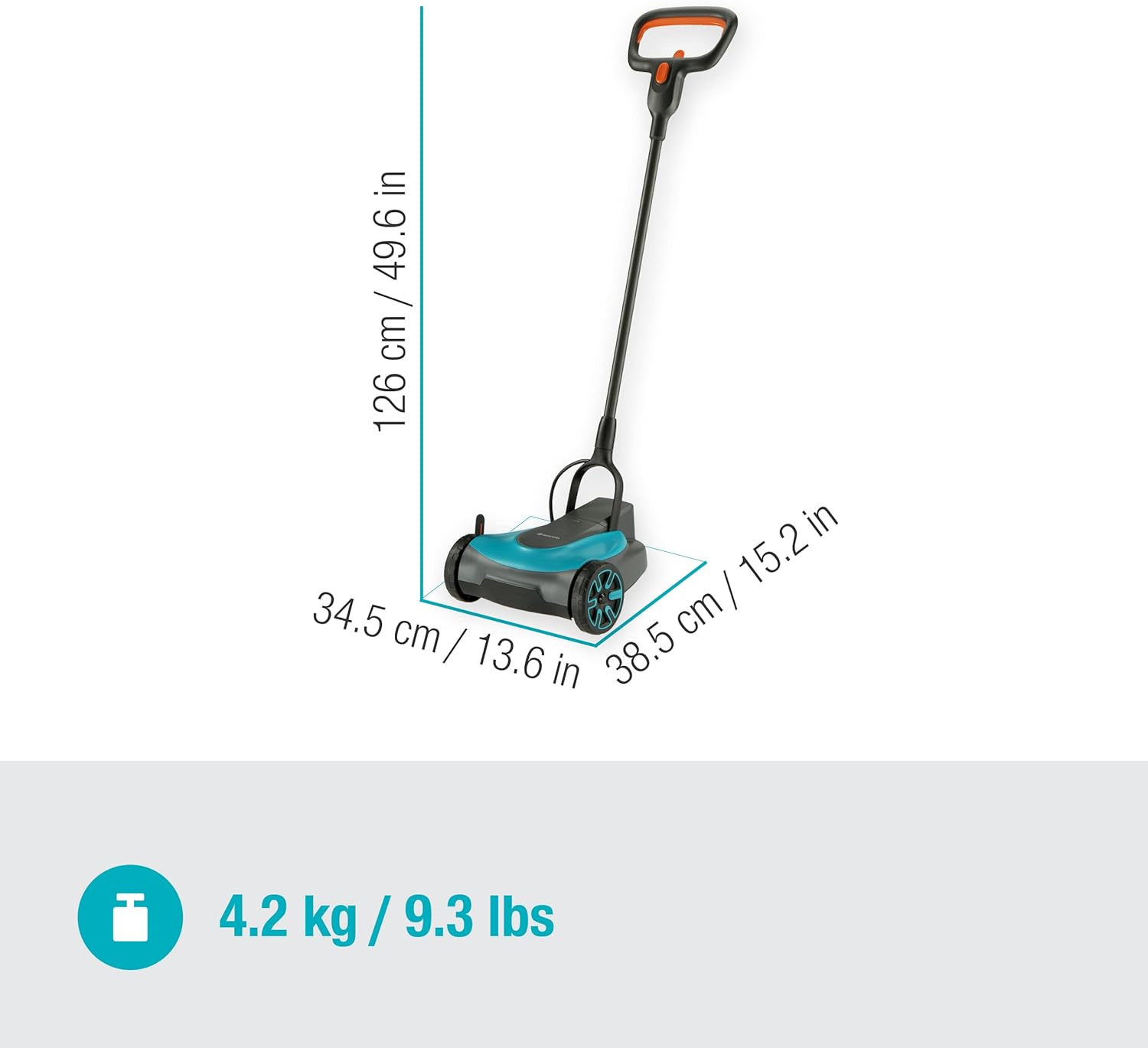 Gardena Akku-Rasenmäher HandyMower 22/18V P4A – Leicht, Effizient & Akku-betrieben für kleine Gärten bis 50 m², Mulchfunktion, Einstellbare Schnitthöhe, Inkl. 18V P4A Akku & Ladegerät