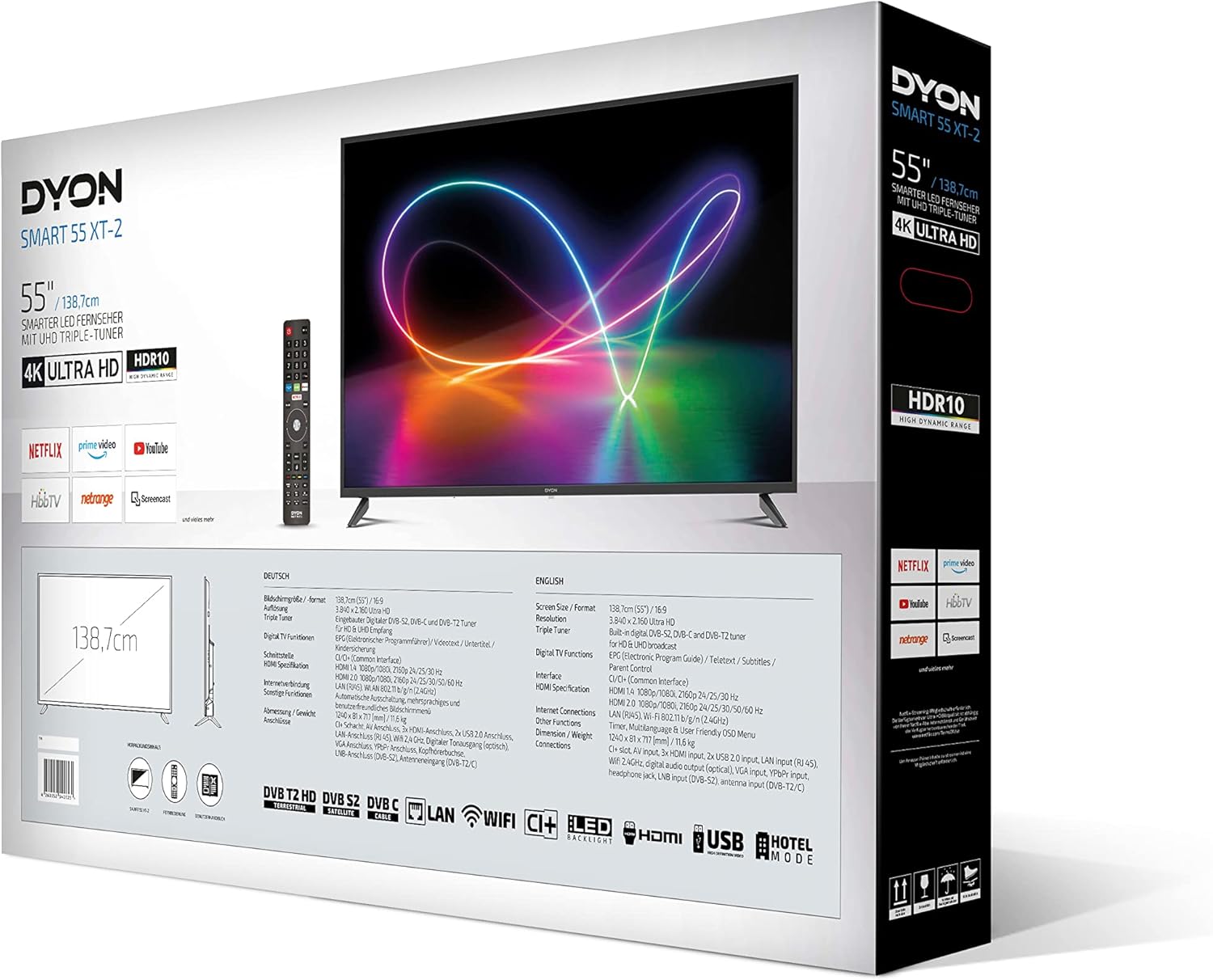 DYON Smart 43 VX – 43 Zoll Full HD Smart TV mit Triple Tuner, App Store & Streaming-Diensten