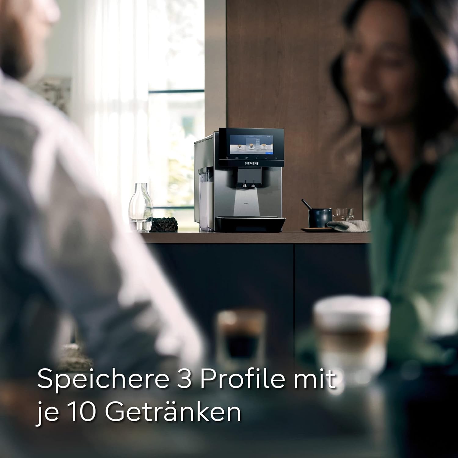 Siemens EQ900 TQ903D03 Kaffeevollautomat – 1500 W, Full-Touch-Display, App-Steuerung