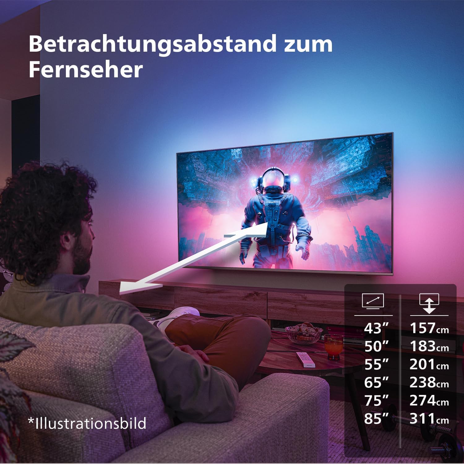 Philips Ambilight 43PUS8109 – 43 Zoll 4K LED Smart TV mit Titan OS & Dolby Atmos
