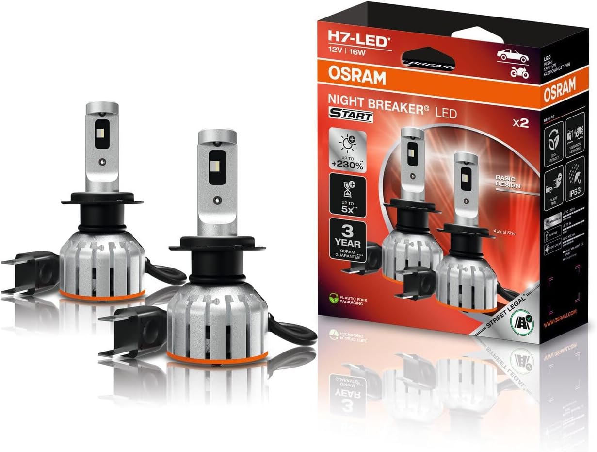 Osram Night Breaker LED Speed H7 – Straßenzugelassene LED Scheinwerferlampe, 6000K, Plug & Play