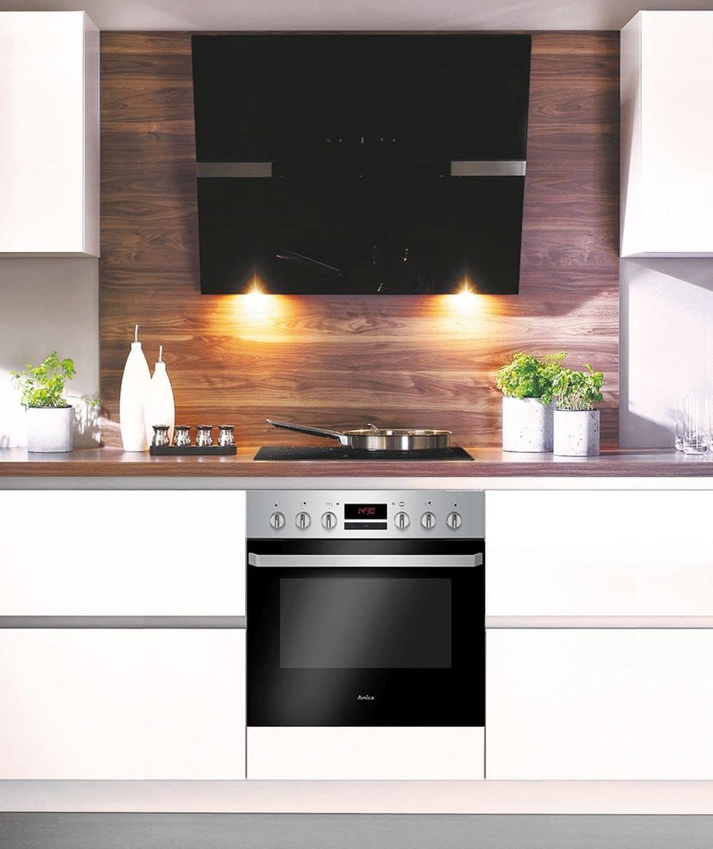 Amica Einbau-Herd-Set EHC 933 015 E – Glaskeramik Kochfeld, Backofen mit Grill & Umluft, Zweikreis- und Bräterzone