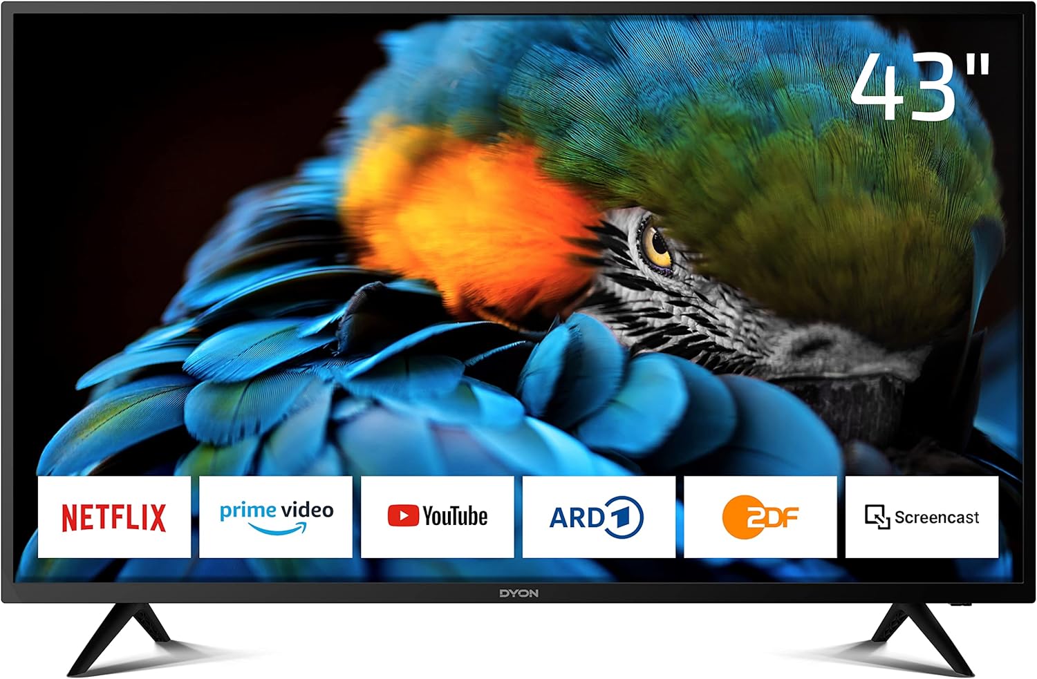 DYON Smart 43 VX – 43 Zoll Full HD Smart TV mit Triple Tuner, App Store & Streaming-Diensten