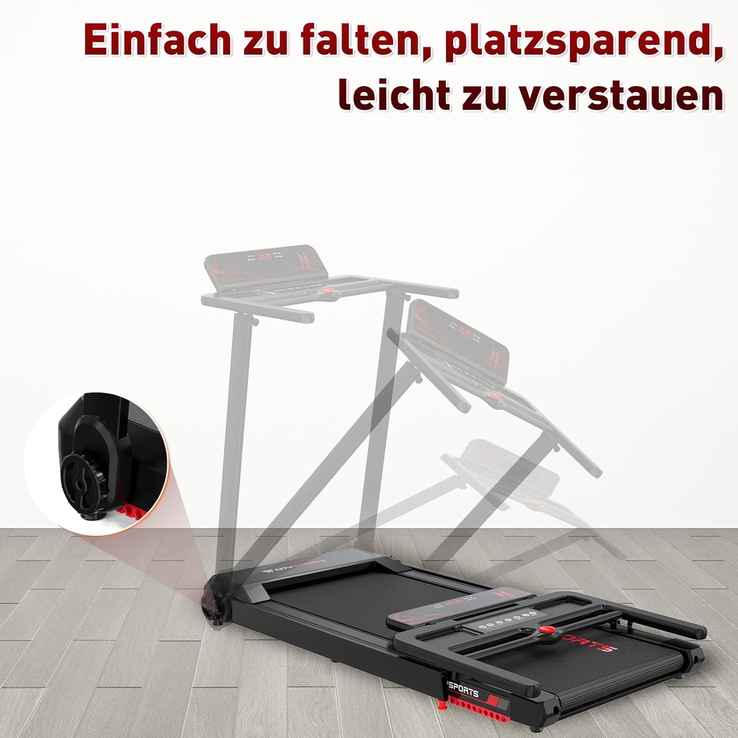 CITYSPORTS Elektrisches Laufband – Faltbar für Zuhause & Büro