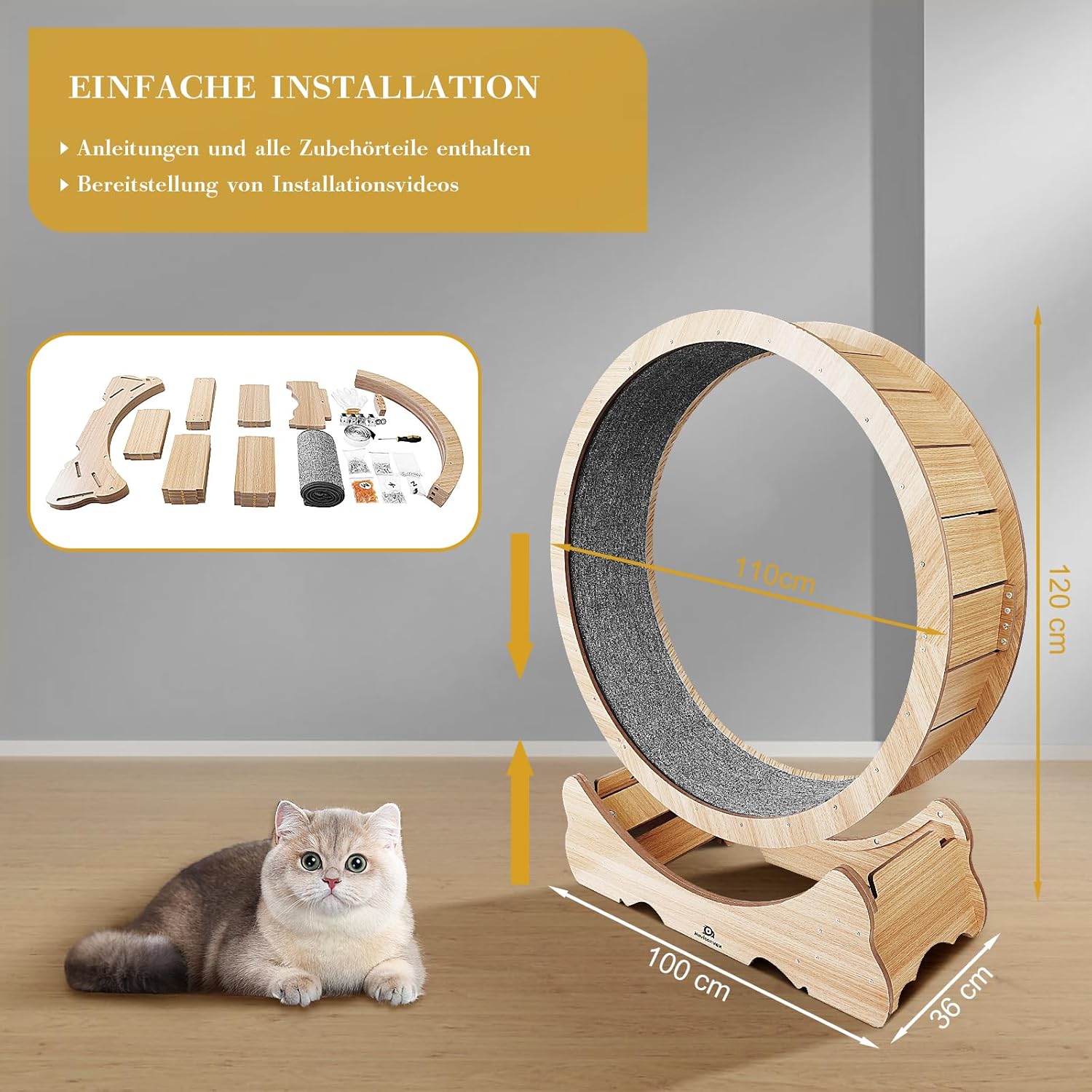 Naviconvex Katzen-Laufrad XXL – Ø 135 cm