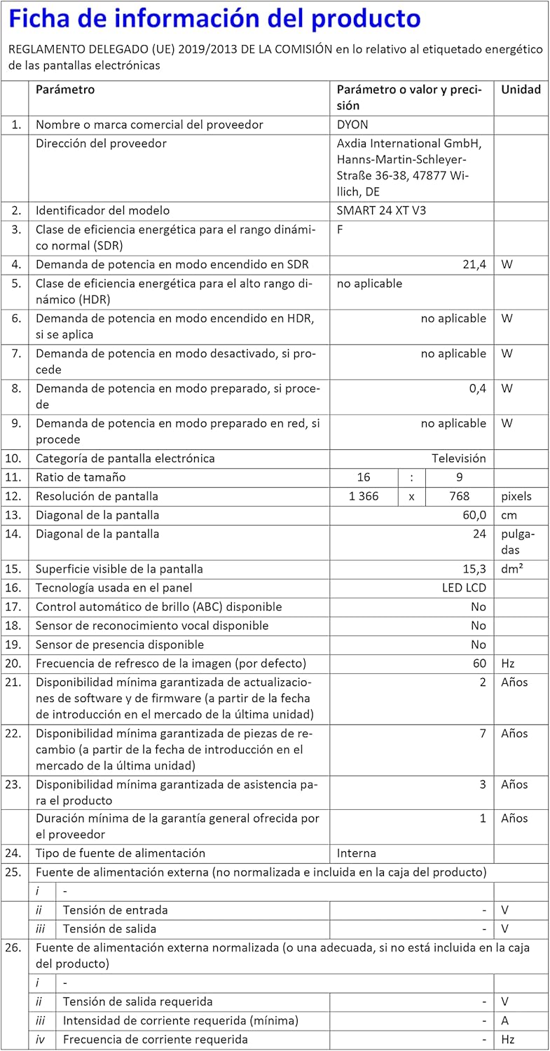 DYON Smart 43 VX – 43 Zoll Full HD Smart TV mit Triple Tuner, App Store & Streaming-Diensten