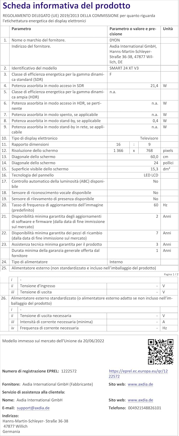 DYON Smart 43 VX – 43 Zoll Full HD Smart TV mit Triple Tuner, App Store & Streaming-Diensten