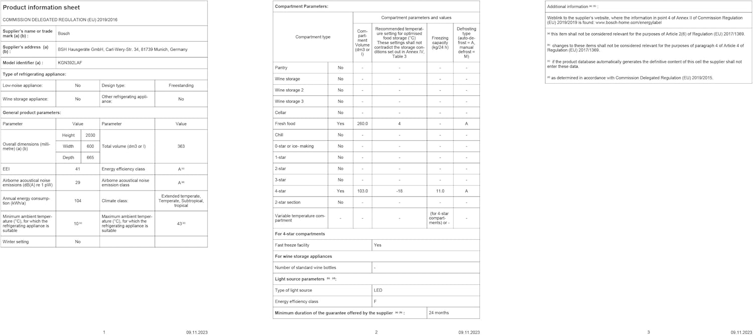 Bosch KGN39AIAT Serie 6 – 260 L Kühlraum, 103 L Gefrierfach, NoFrost & VitaFresh XXL