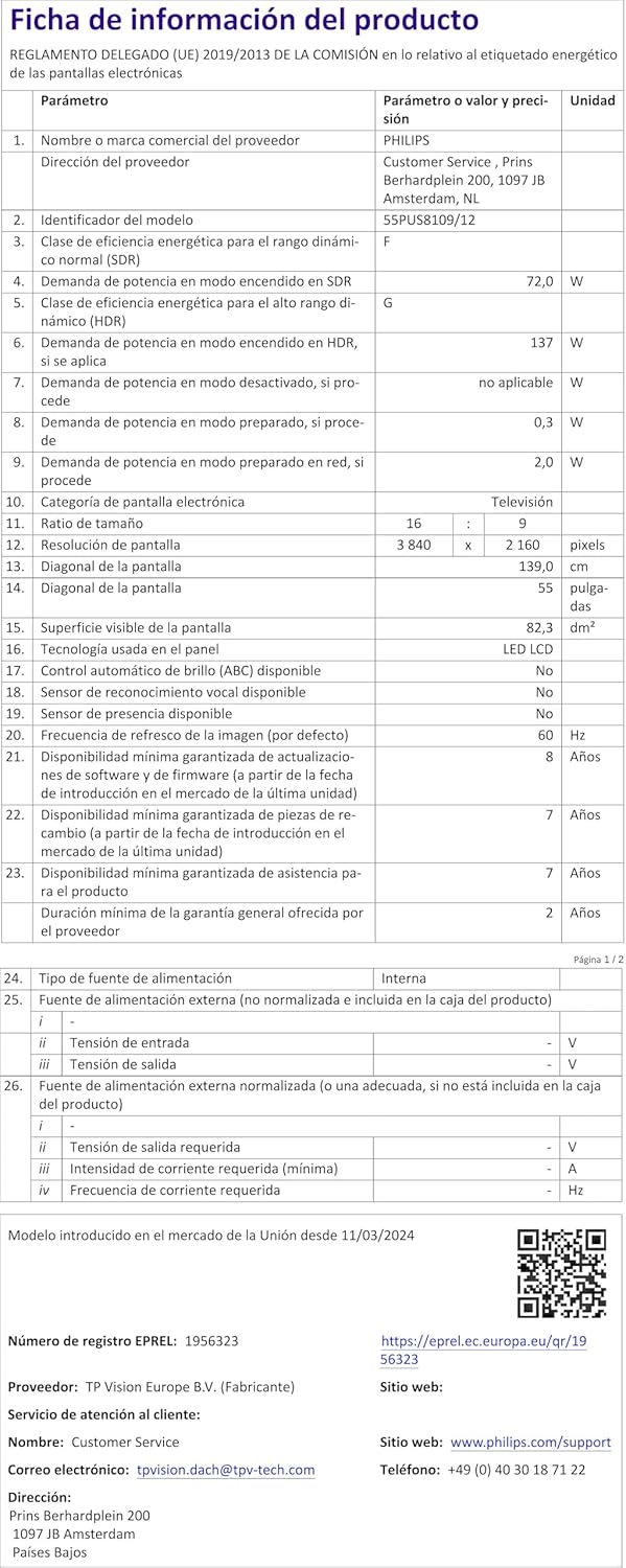 Philips Ambilight 43PUS8109 – 43 Zoll 4K LED Smart TV mit Titan OS & Dolby Atmos