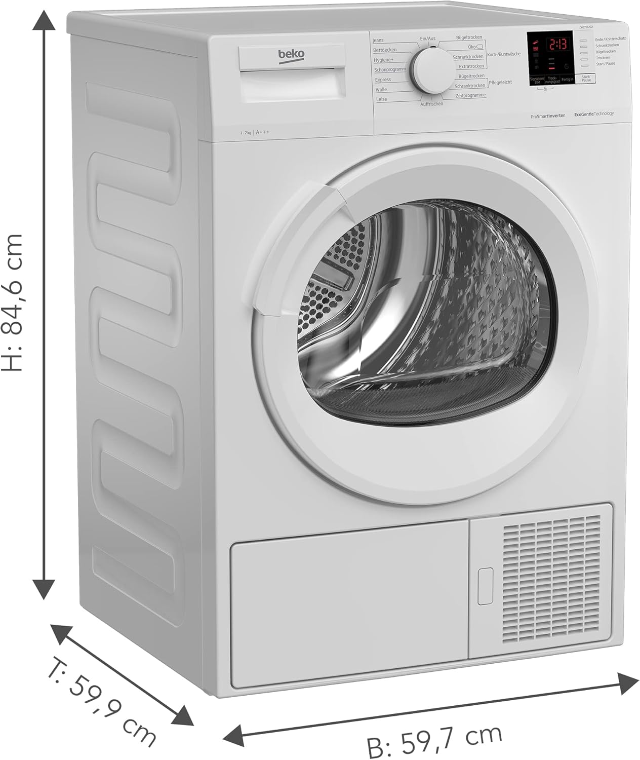 Beko DHC742GXS – 7 kg Beladung, Wärmepumpentechnologie, 15 Programme