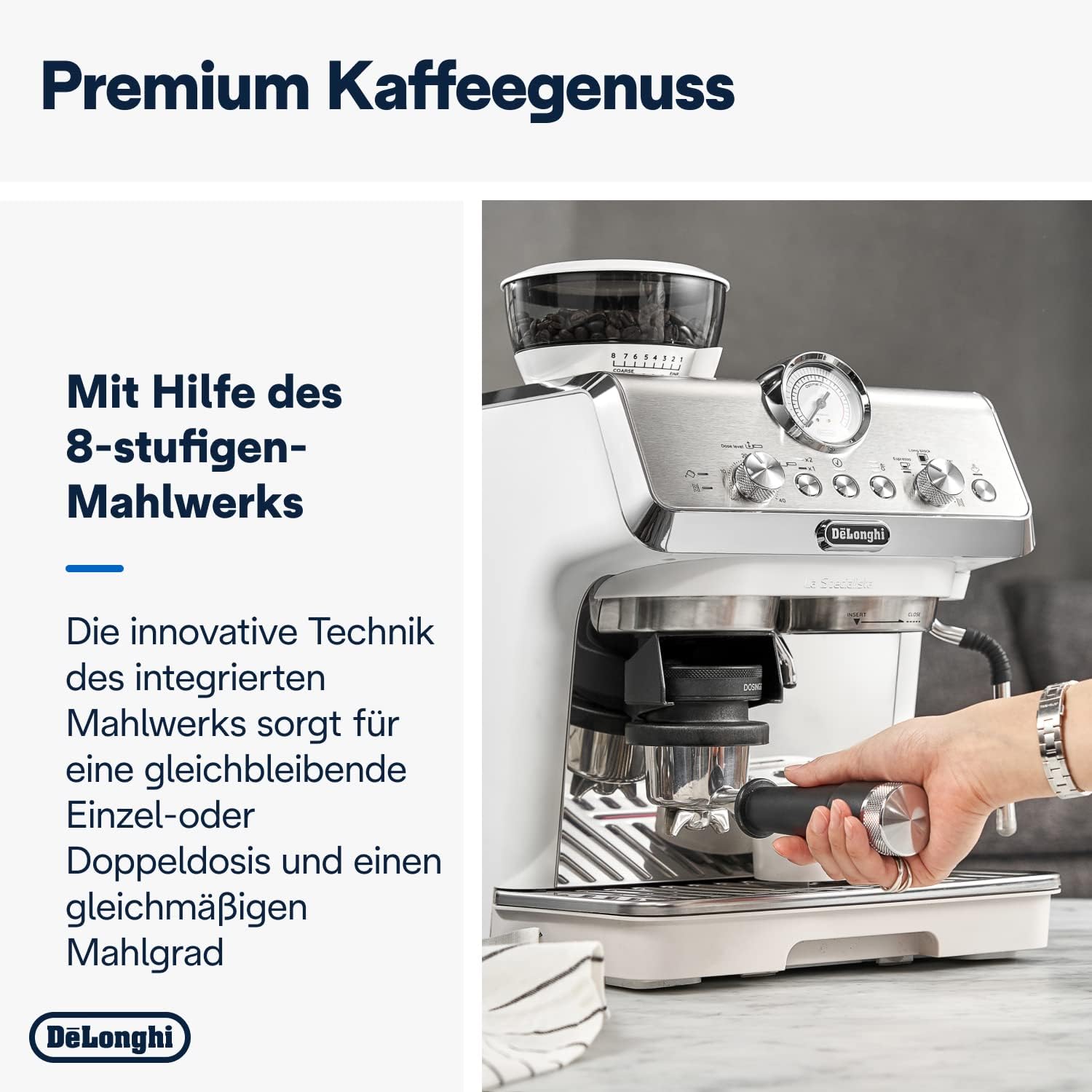 De’Longhi La Specialista Arte EC9155.MB – Siebträgermaschine, 15 Bar, 1300 W