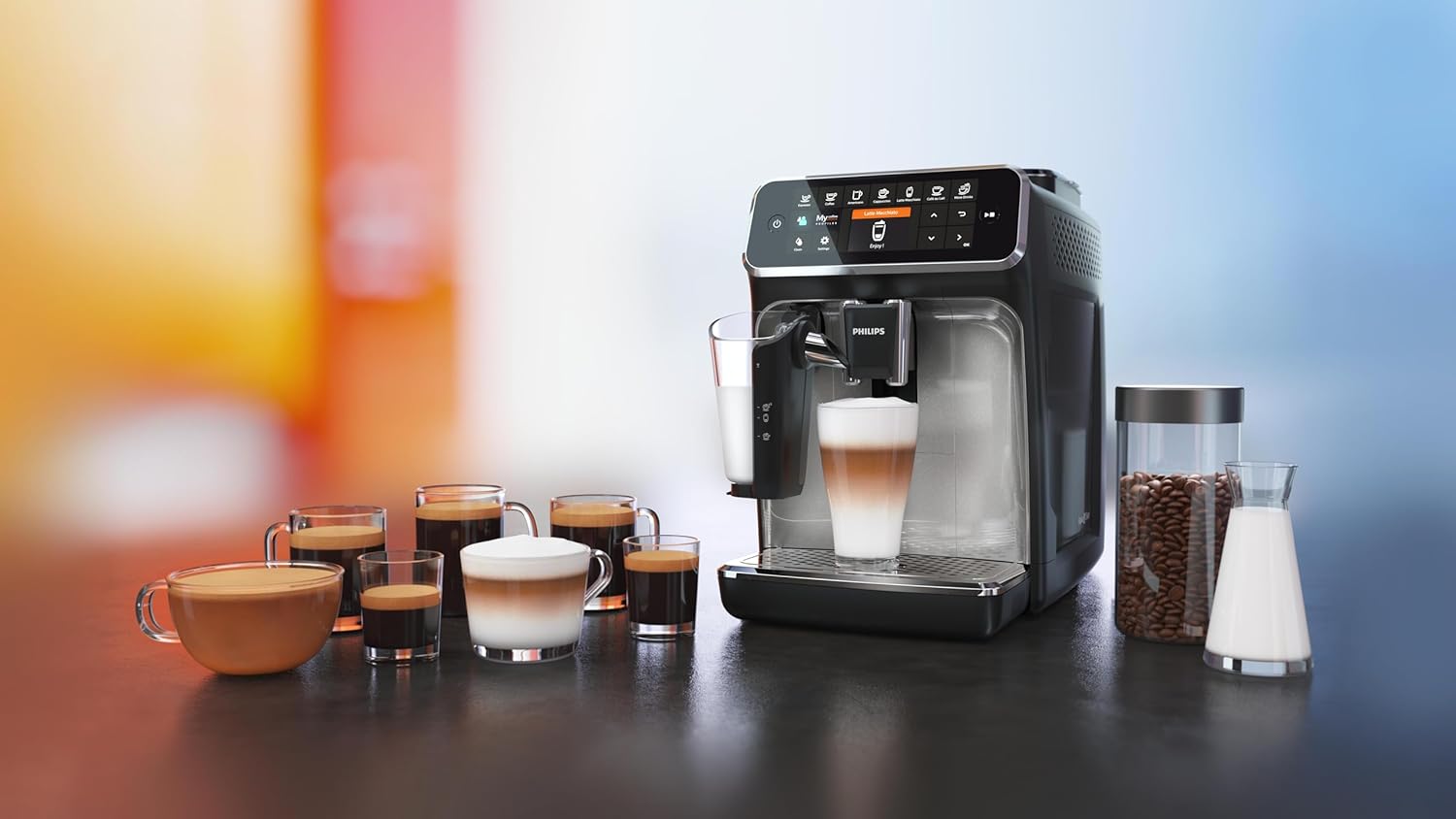 Philips Serie 5400 Kaffeevollautomat – LatteGo Milchsystem, 12 Kaffeespezialitäten, 4 Benutzerprofile