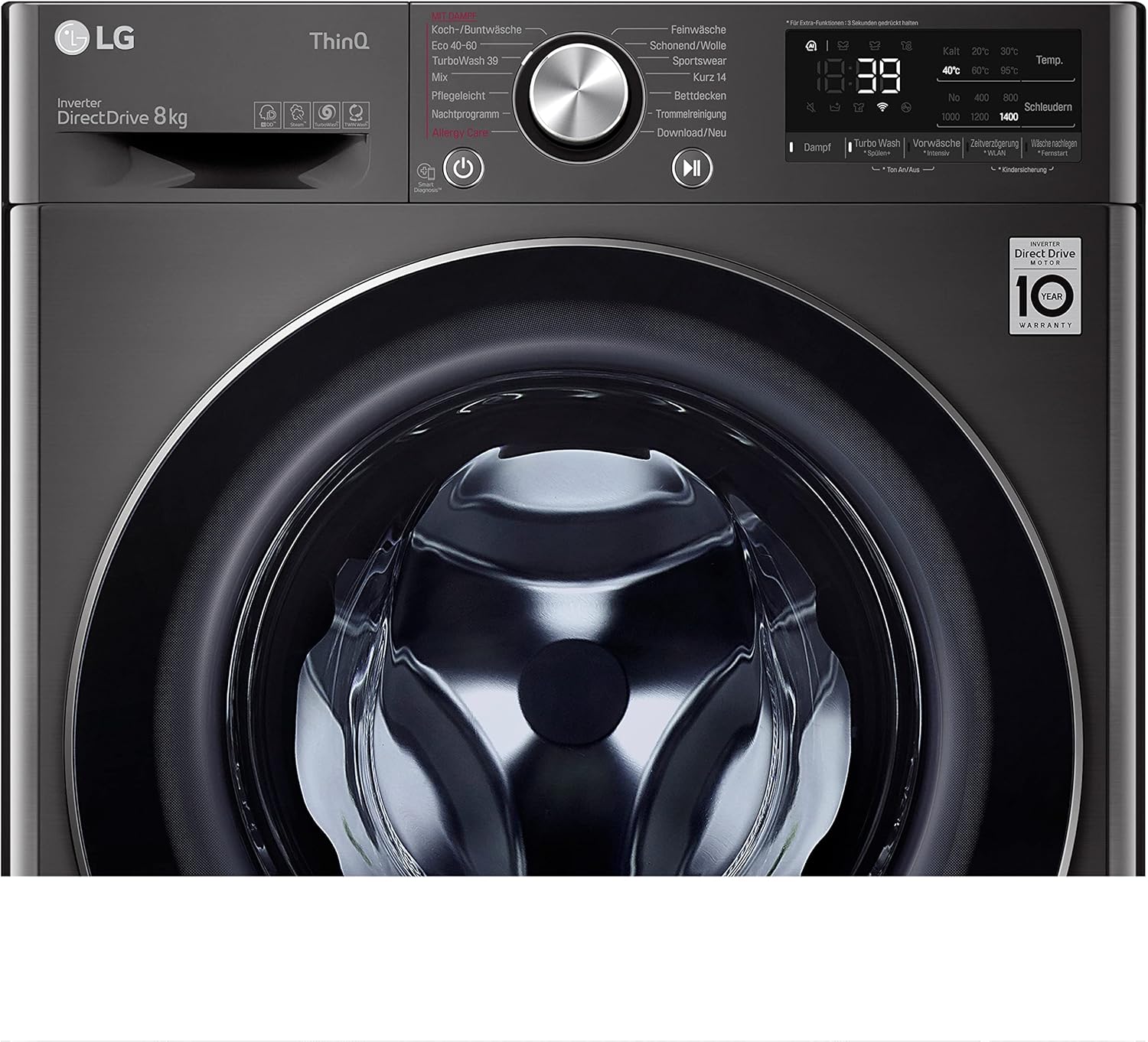 LG F4WV7080 Waschmaschine – 8 kg, 1400 U/min, AI Direct Drive