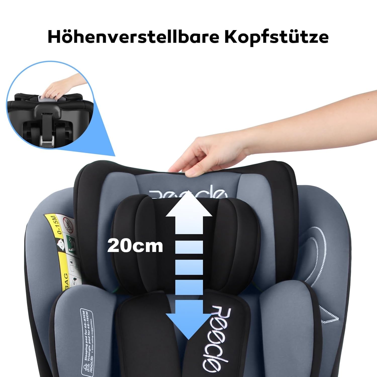 Reecle 360 i-Size – Kindersitz 40-150 cm, ISOFIX, 0-12 Jahre, Reboarder