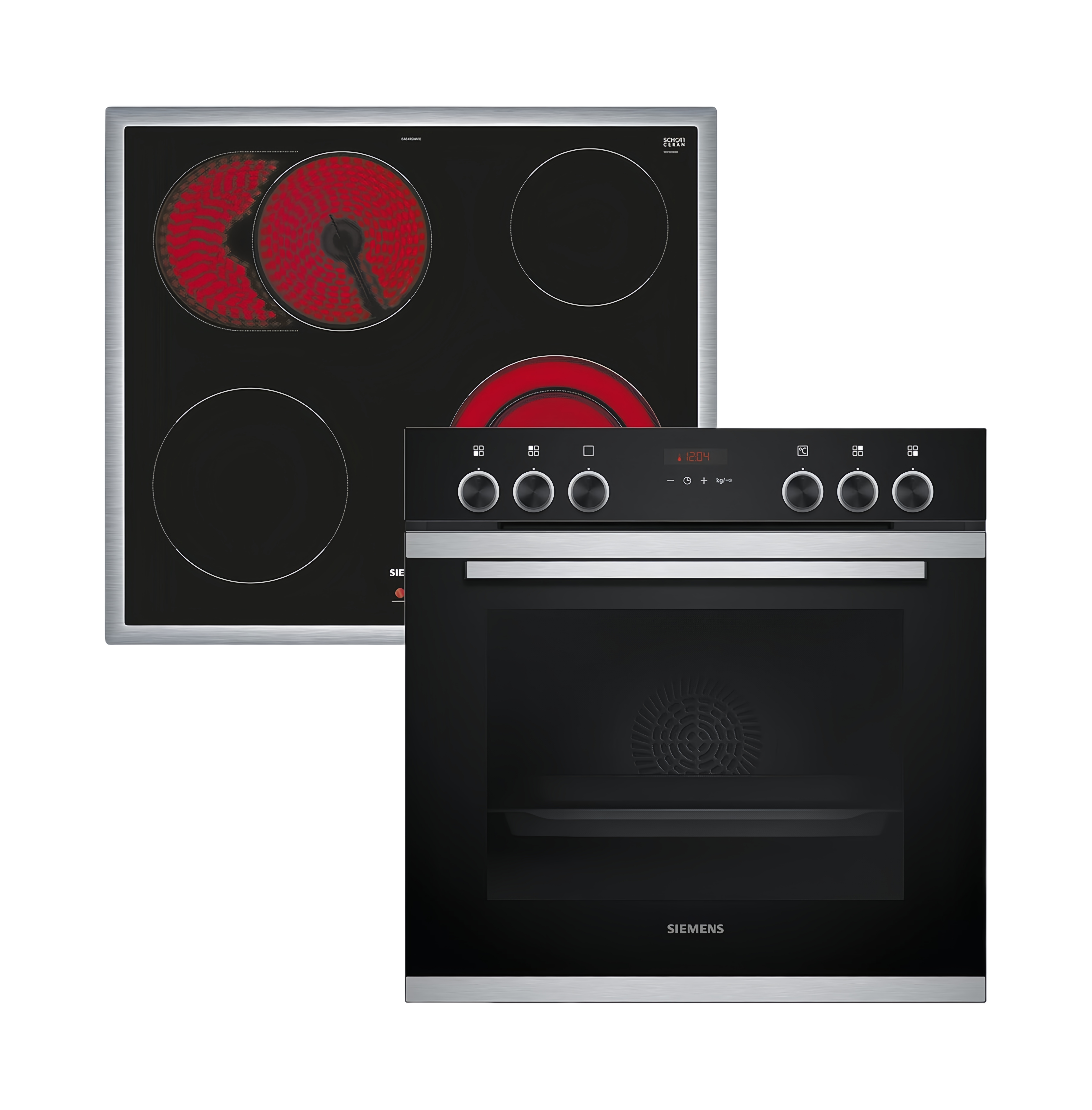 Siemens EQ211KAAB Einbau-Herd-Set iQ300 – 60 cm breit, 3D Heißluft, Bräterzone