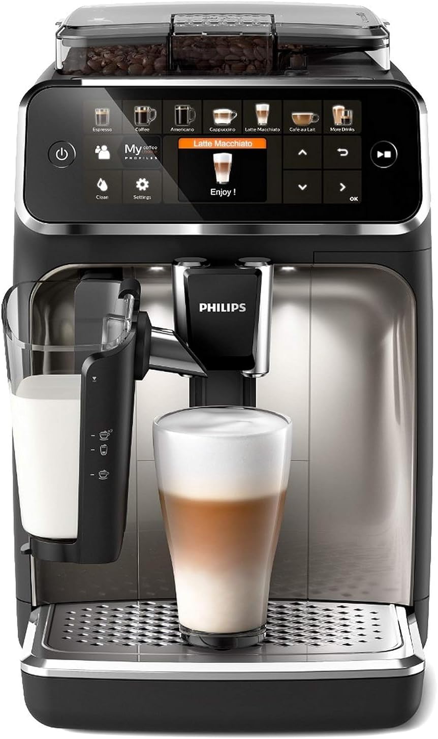 Philips Serie 5400 Kaffeevollautomat – LatteGo Milchsystem, 12 Kaffeespezialitäten, 4 Benutzerprofile