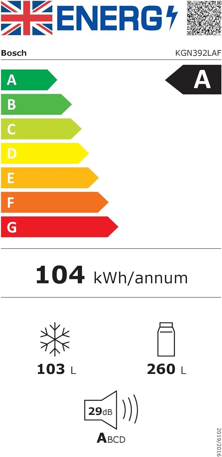 Bosch KGN39AIAT Serie 6 – 260 L Kühlraum, 103 L Gefrierfach, NoFrost & VitaFresh XXL