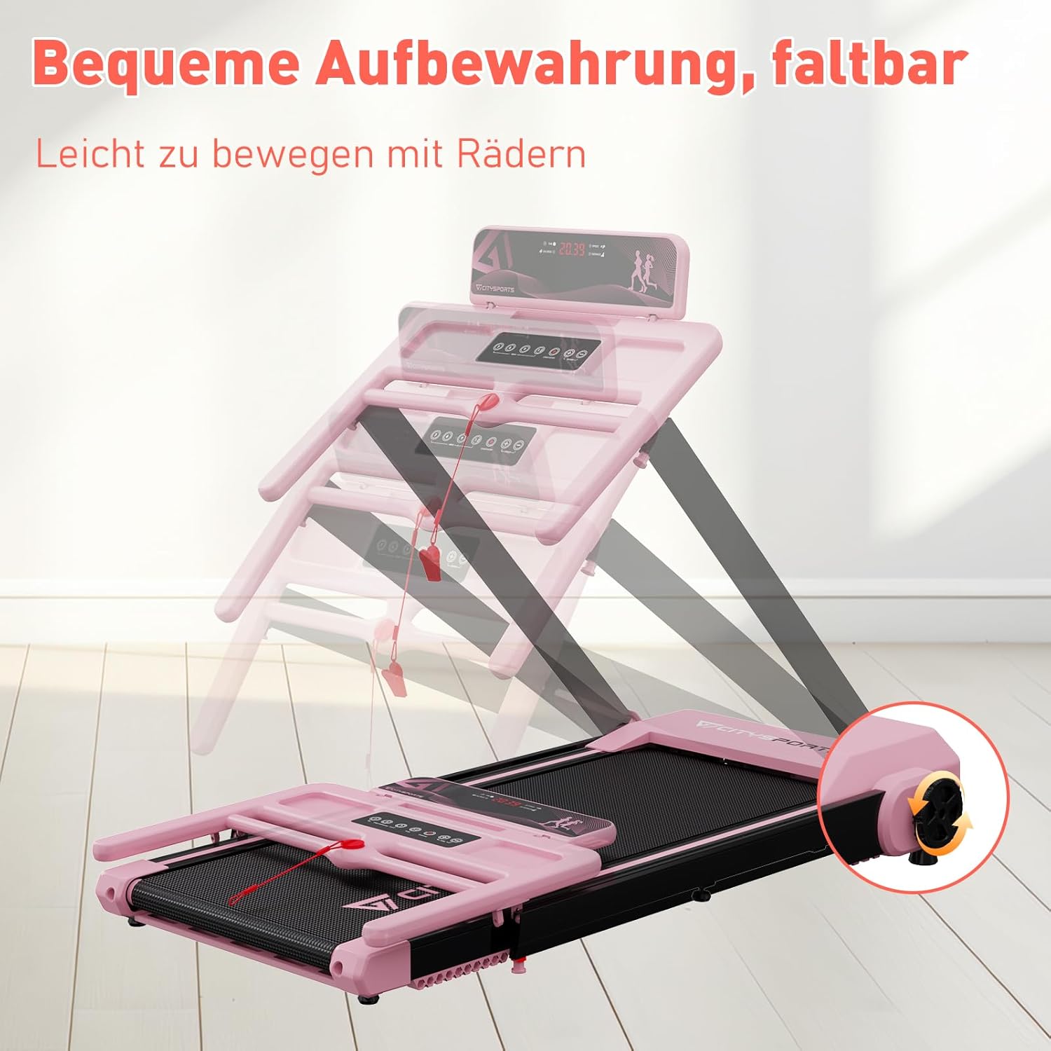 CITYSPORTS Elektrisches Laufband – Faltbar für Zuhause & Büro