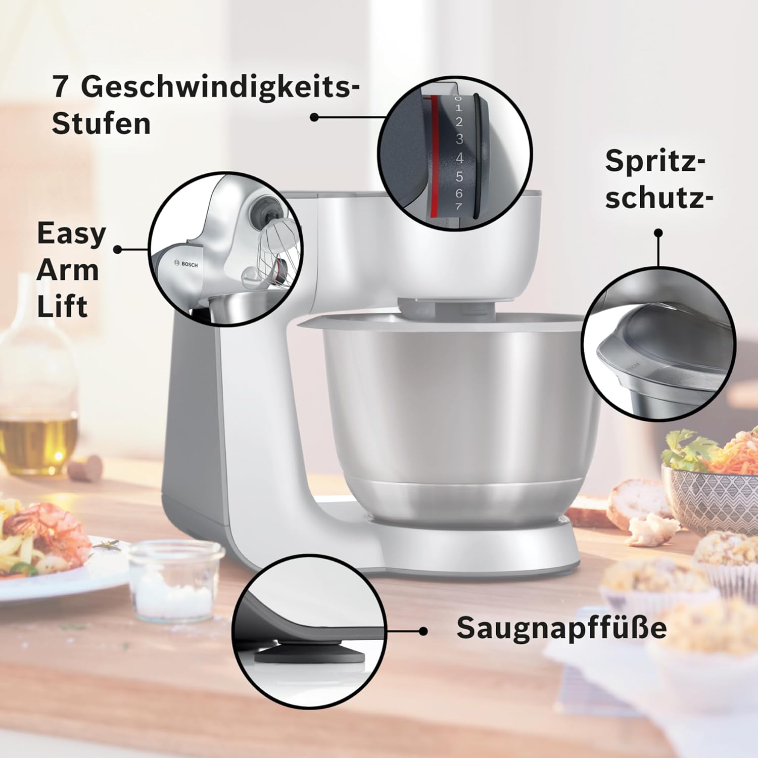 Bosch MUM5 CreationLine Küchenmaschine – 3,9 L Edelstahl, 900 W
