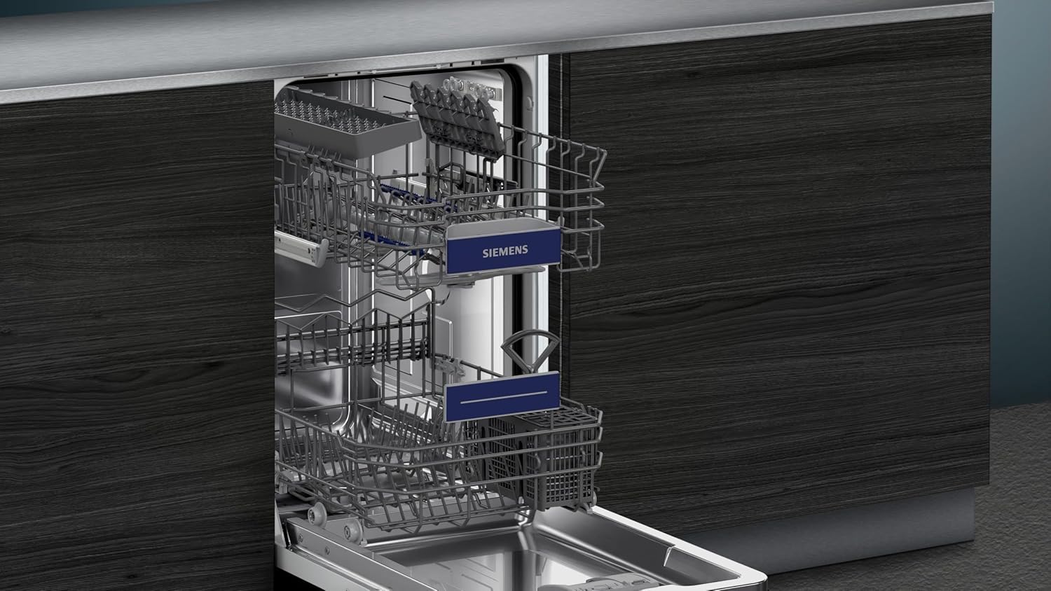 Siemens SR65YX08ME iQ500 Geschirrspüler – Vollintegriert 45 cm, Zeolith-Trocknung, Besteckschublade