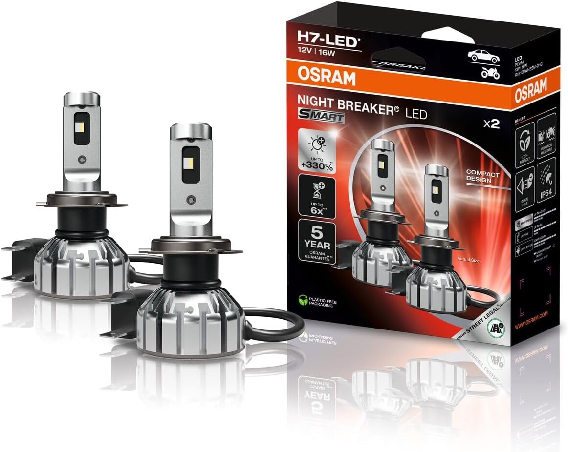 Osram Night Breaker LED Speed H7 – Straßenzugelassene LED Scheinwerferlampe, 6000K, Plug & Play