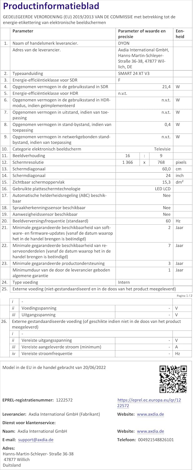 DYON Smart 43 VX – 43 Zoll Full HD Smart TV mit Triple Tuner, App Store & Streaming-Diensten