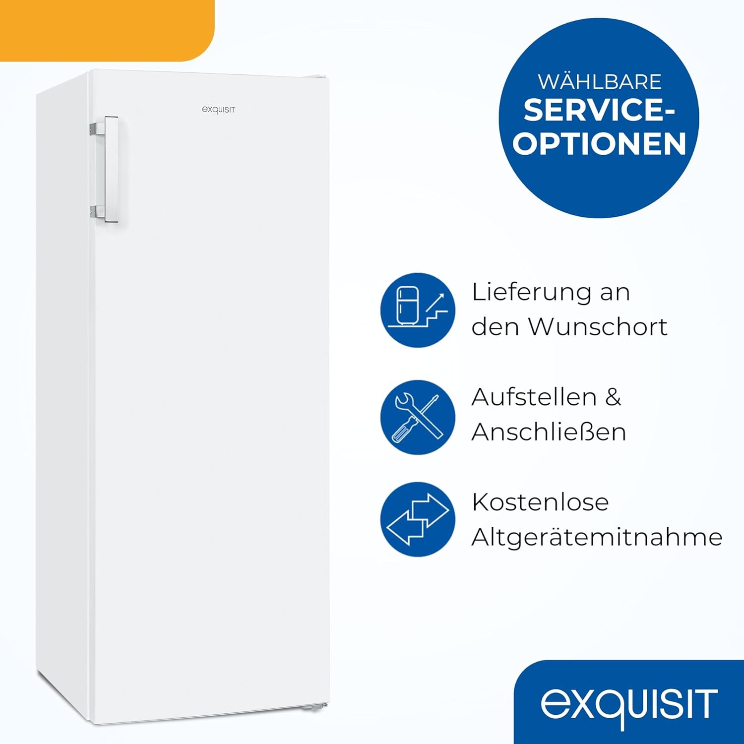 Exquisit Gefrierschrank GS5231-NF-H-040C – 161L Nutzinhalt, NoFrost, Türalarm