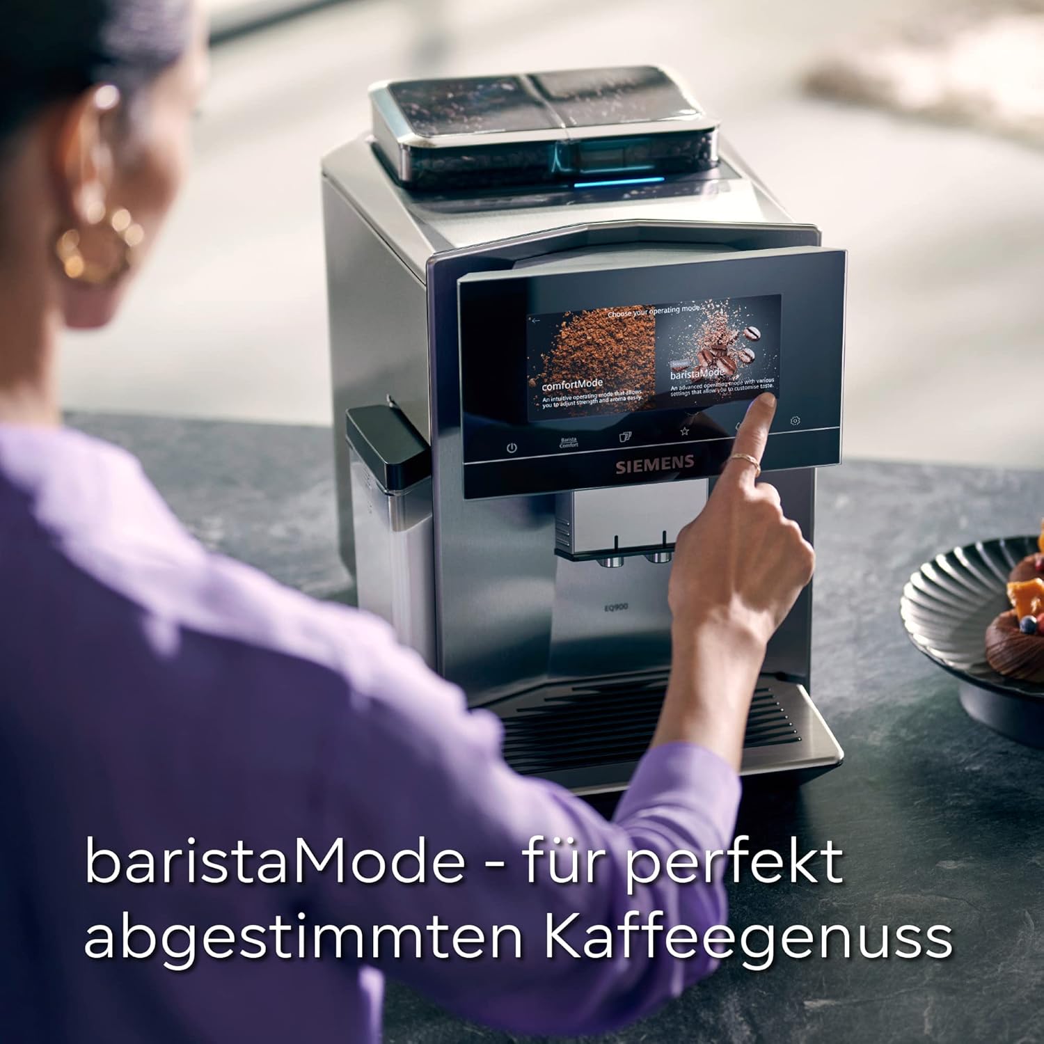 Siemens EQ900 TQ903D03 Kaffeevollautomat – 1500 W, Full-Touch-Display, App-Steuerung