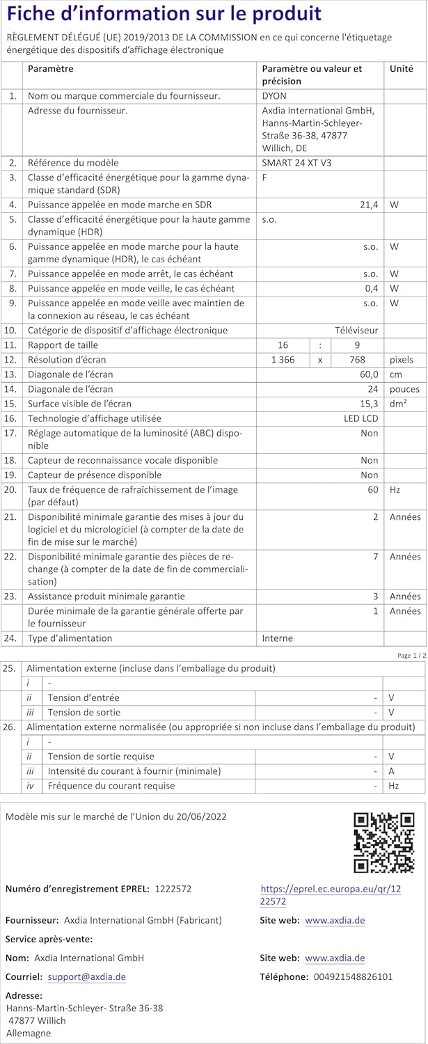 DYON Smart 43 VX – 43 Zoll Full HD Smart TV mit Triple Tuner, App Store & Streaming-Diensten