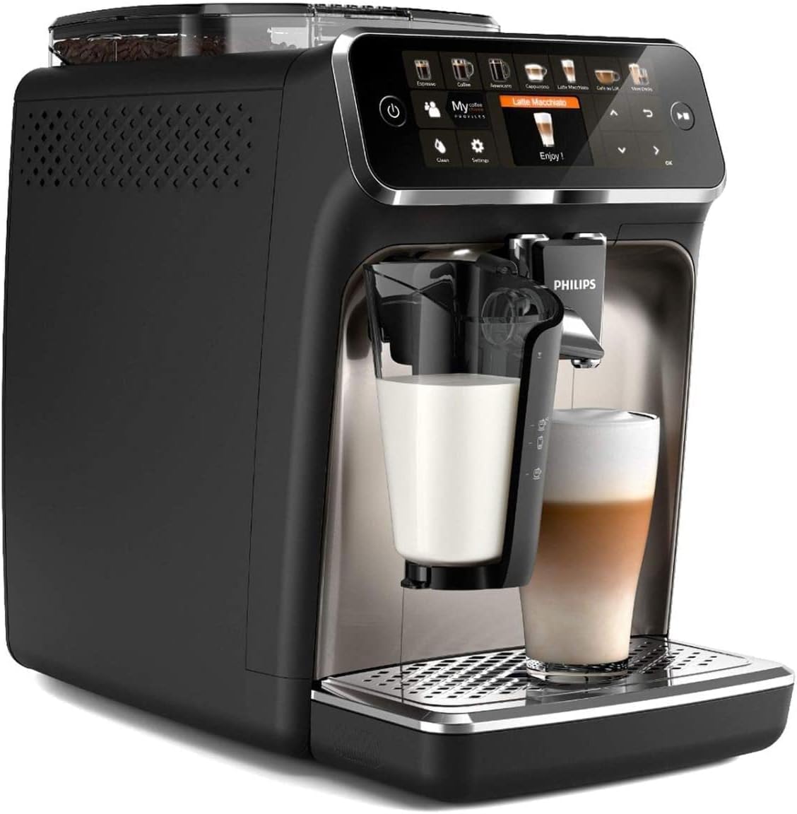 Philips Serie 5400 Kaffeevollautomat – LatteGo Milchsystem, 12 Kaffeespezialitäten, 4 Benutzerprofile