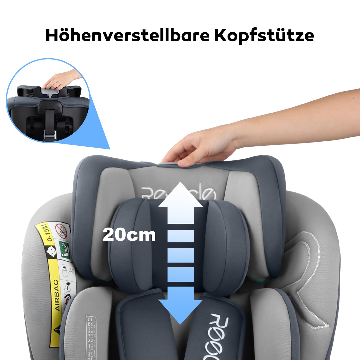 Reecle 360 i-Size – Kindersitz 40-150 cm, ISOFIX, 0-12 Jahre, Reboarder
