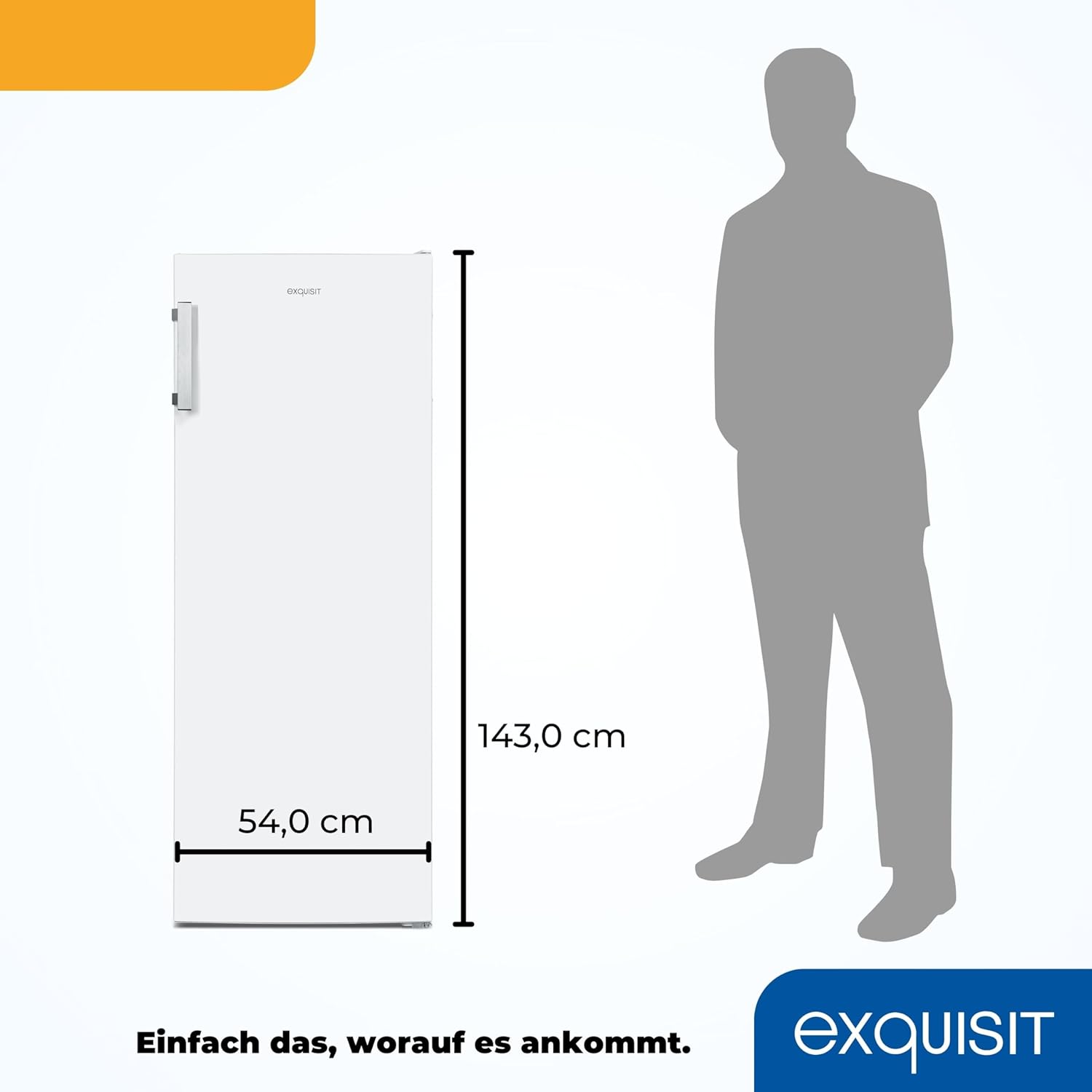 Exquisit Gefrierschrank GS5231-NF-H-040C – 161L Nutzinhalt, NoFrost, Türalarm