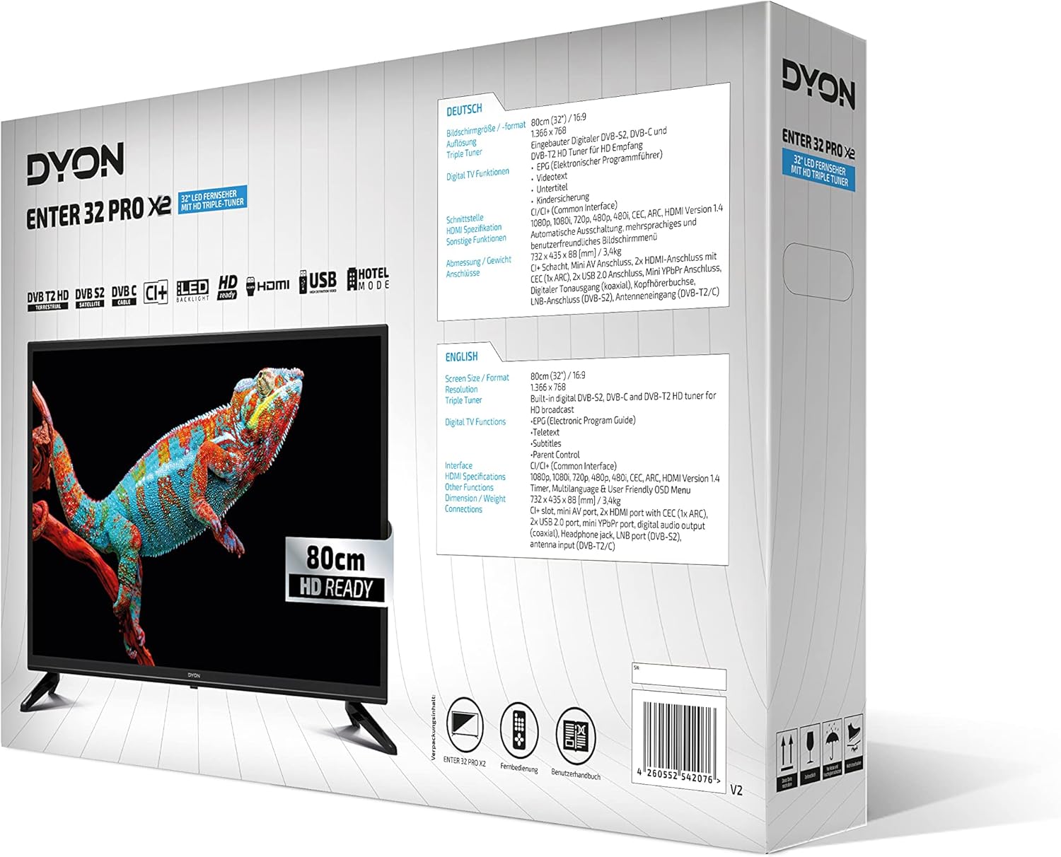 DYON Smart 43 VX – 43 Zoll Full HD Smart TV mit Triple Tuner, App Store & Streaming-Diensten