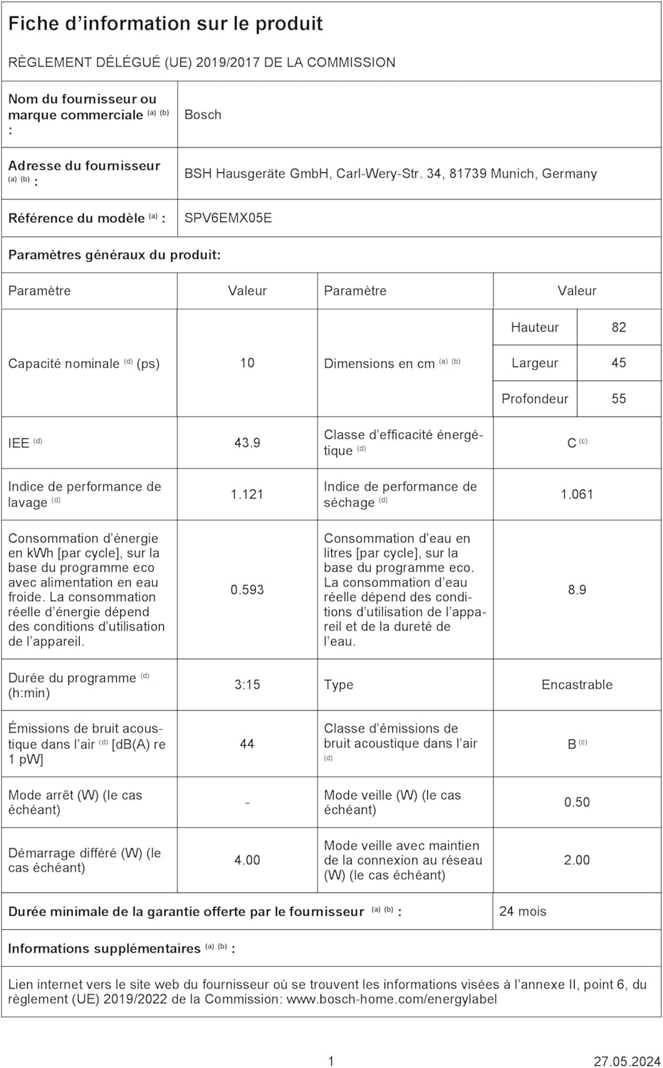 Bosch SPV2IKX10E Serie 2 – Vollintegriert, 45 cm breit, Extra Trocknen