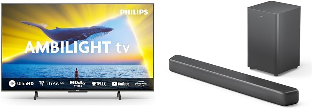 Philips Ambilight 43PUS8109 – 43 Zoll 4K LED Smart TV mit Titan OS & Dolby Atmos