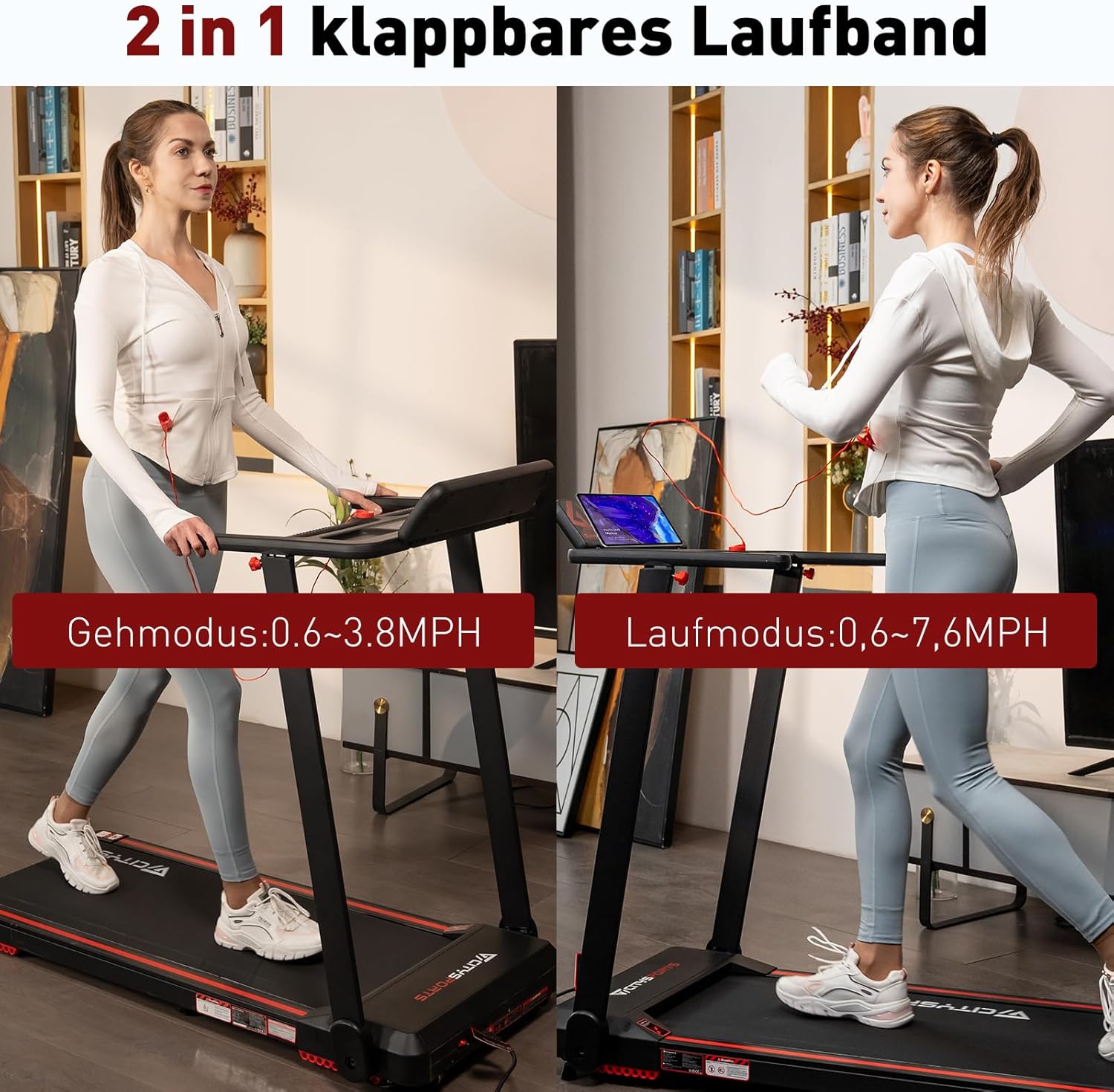 CITYSPORTS Elektrisches Laufband – Faltbar für Zuhause & Büro