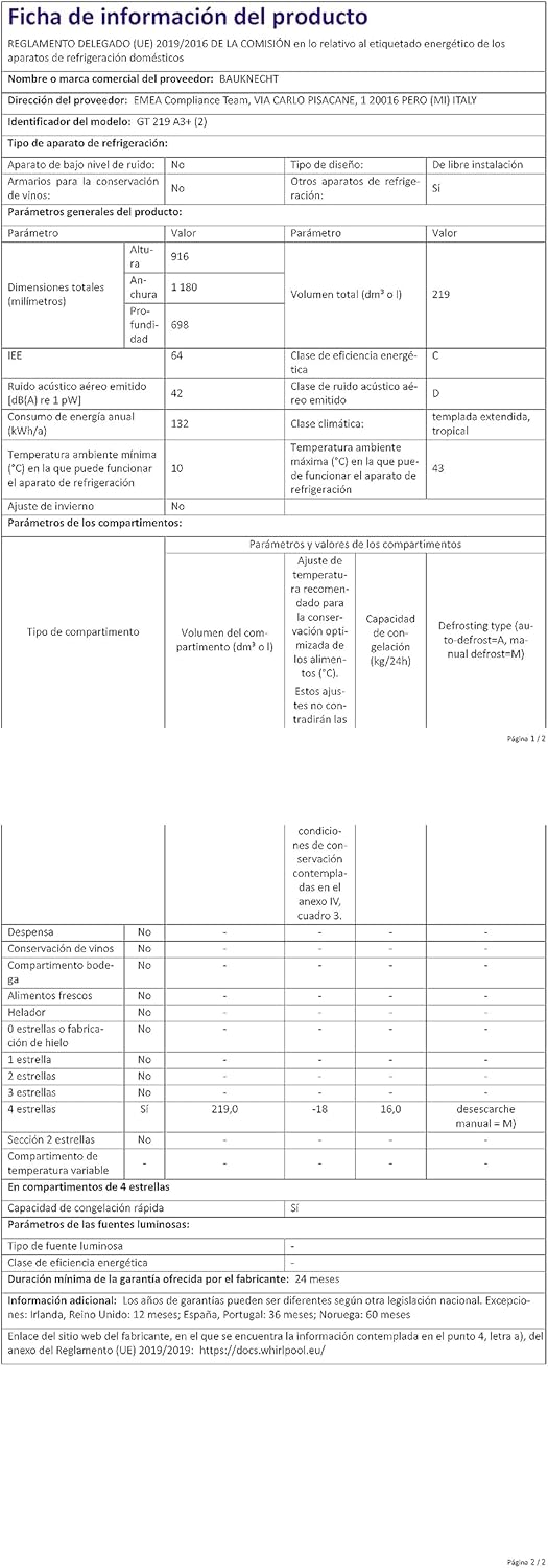 Bauknecht GT 219 A3+ Gefriertruhe – 215 L, Supergefrieren, ECO Energiesparen
