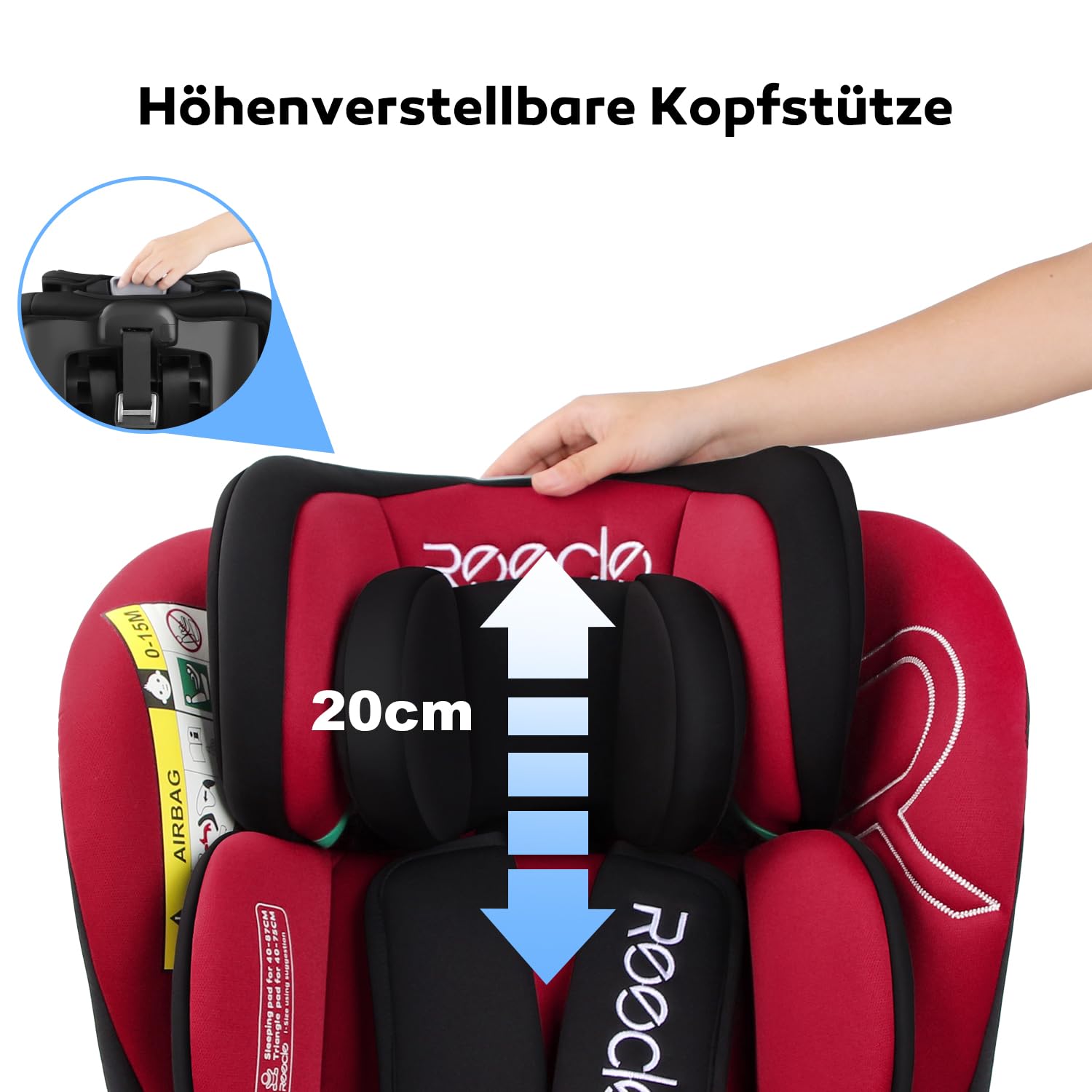 Reecle 360 i-Size – Kindersitz 40-150 cm, ISOFIX, 0-12 Jahre, Reboarder
