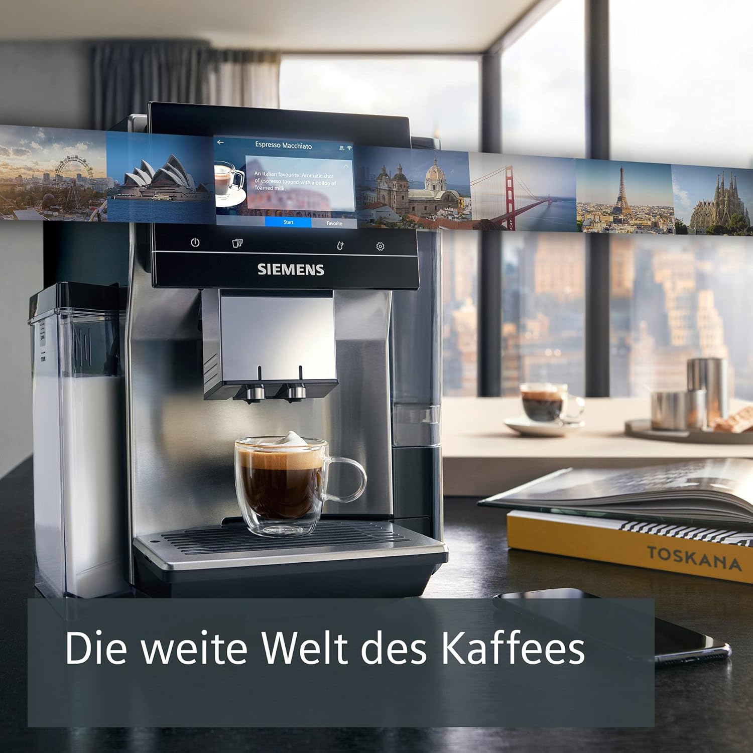 Siemens EQ900 TQ903D03 Kaffeevollautomat – 1500 W, Full-Touch-Display, App-Steuerung