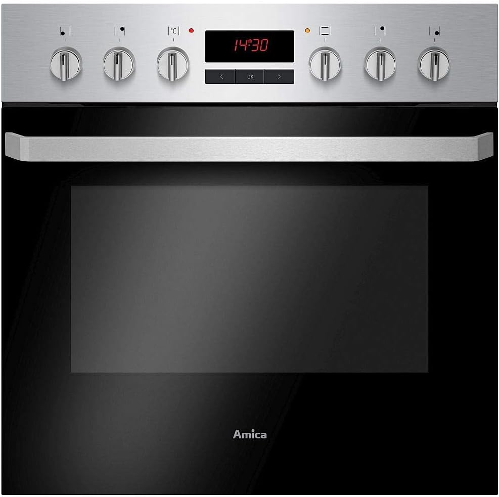 Amica Einbau-Herd-Set EHC 933 015 E – Glaskeramik Kochfeld, Backofen mit Grill & Umluft, Zweikreis- und Bräterzone