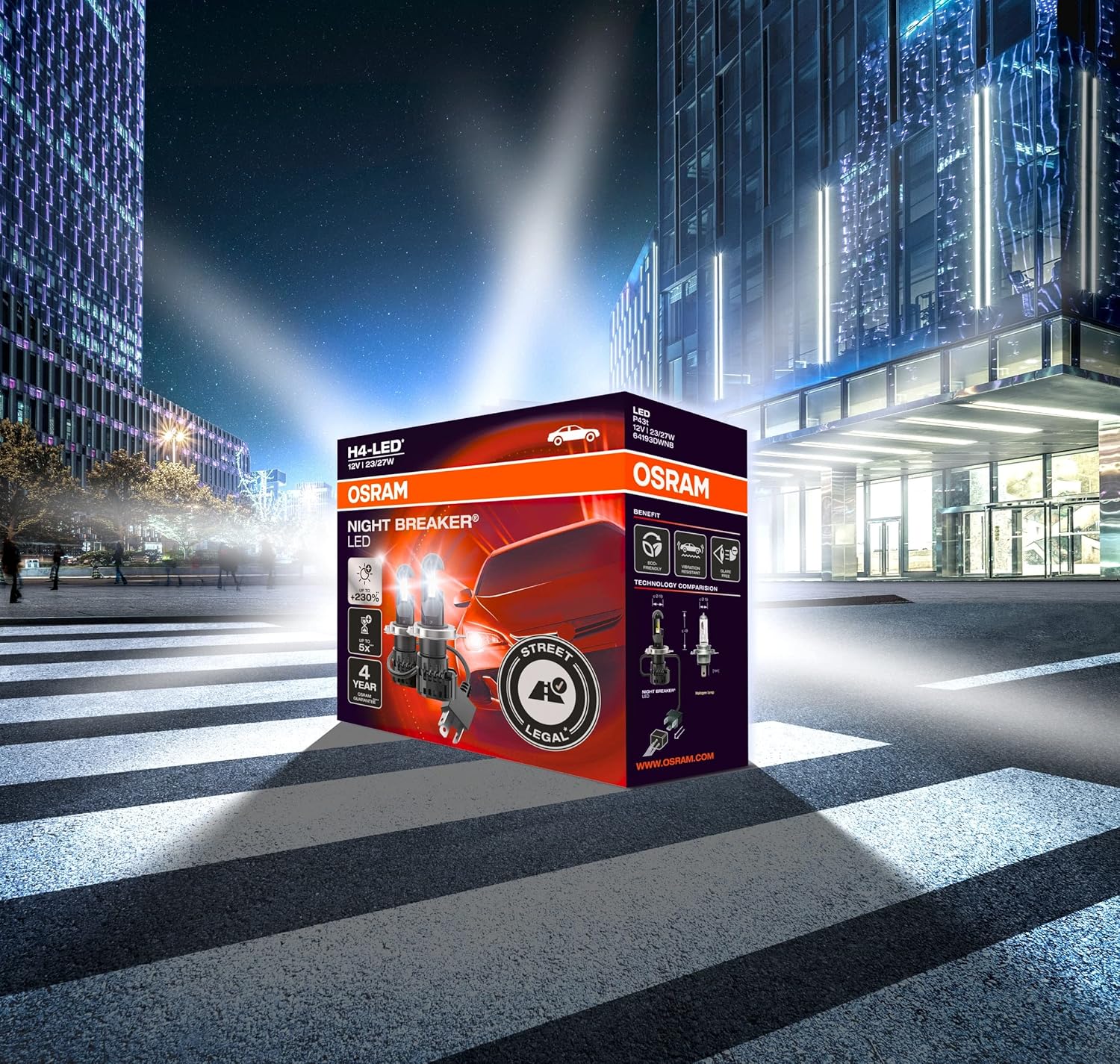 Osram Night Breaker LED Speed H7 – Straßenzugelassene LED Scheinwerferlampe, 6000K, Plug & Play