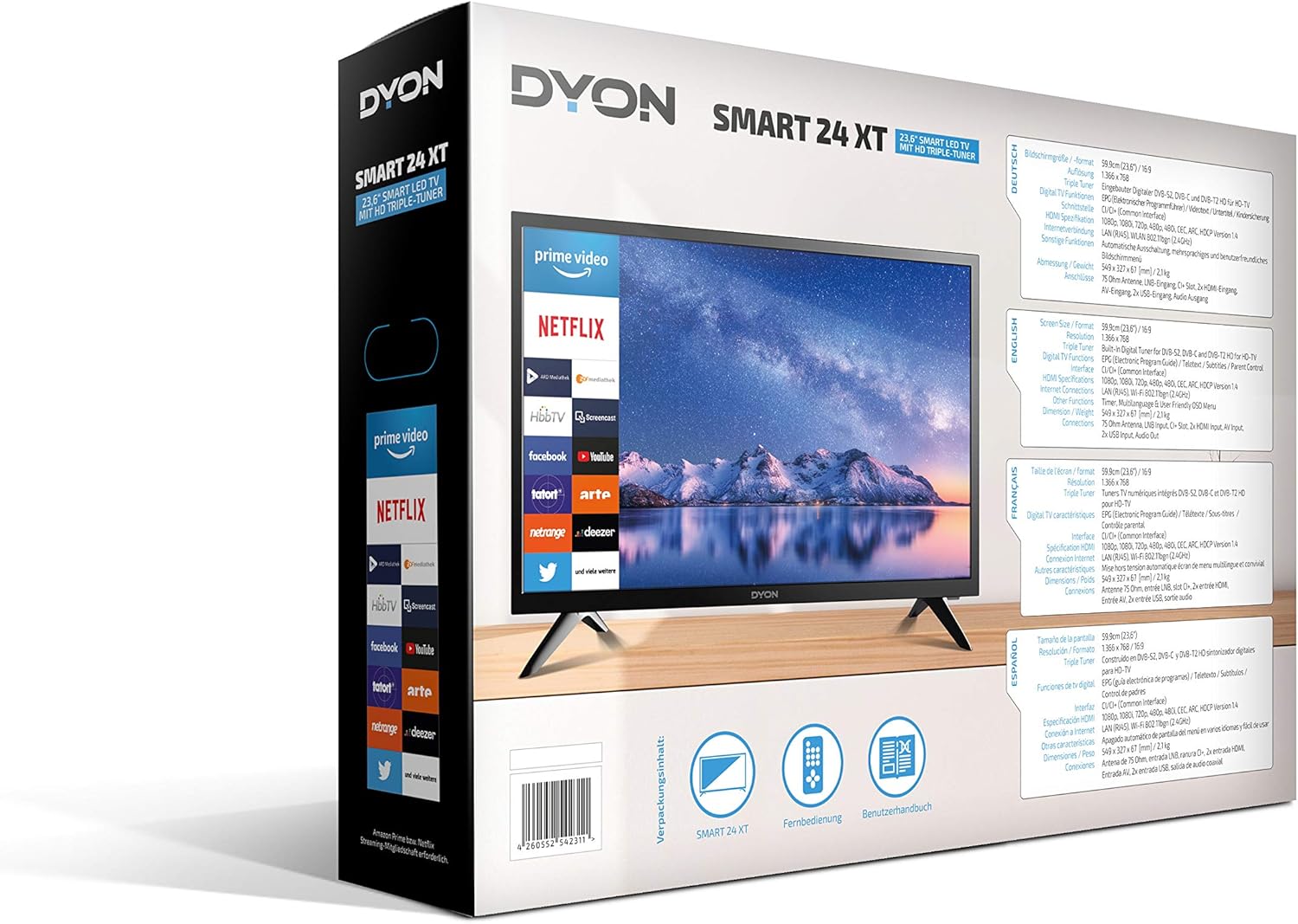 DYON Smart 43 VX – 43 Zoll Full HD Smart TV mit Triple Tuner, App Store & Streaming-Diensten
