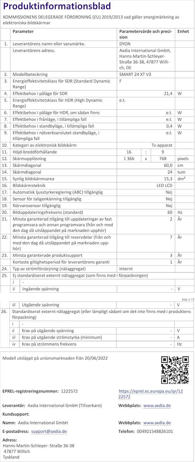 DYON Smart 43 VX – 43 Zoll Full HD Smart TV mit Triple Tuner, App Store & Streaming-Diensten