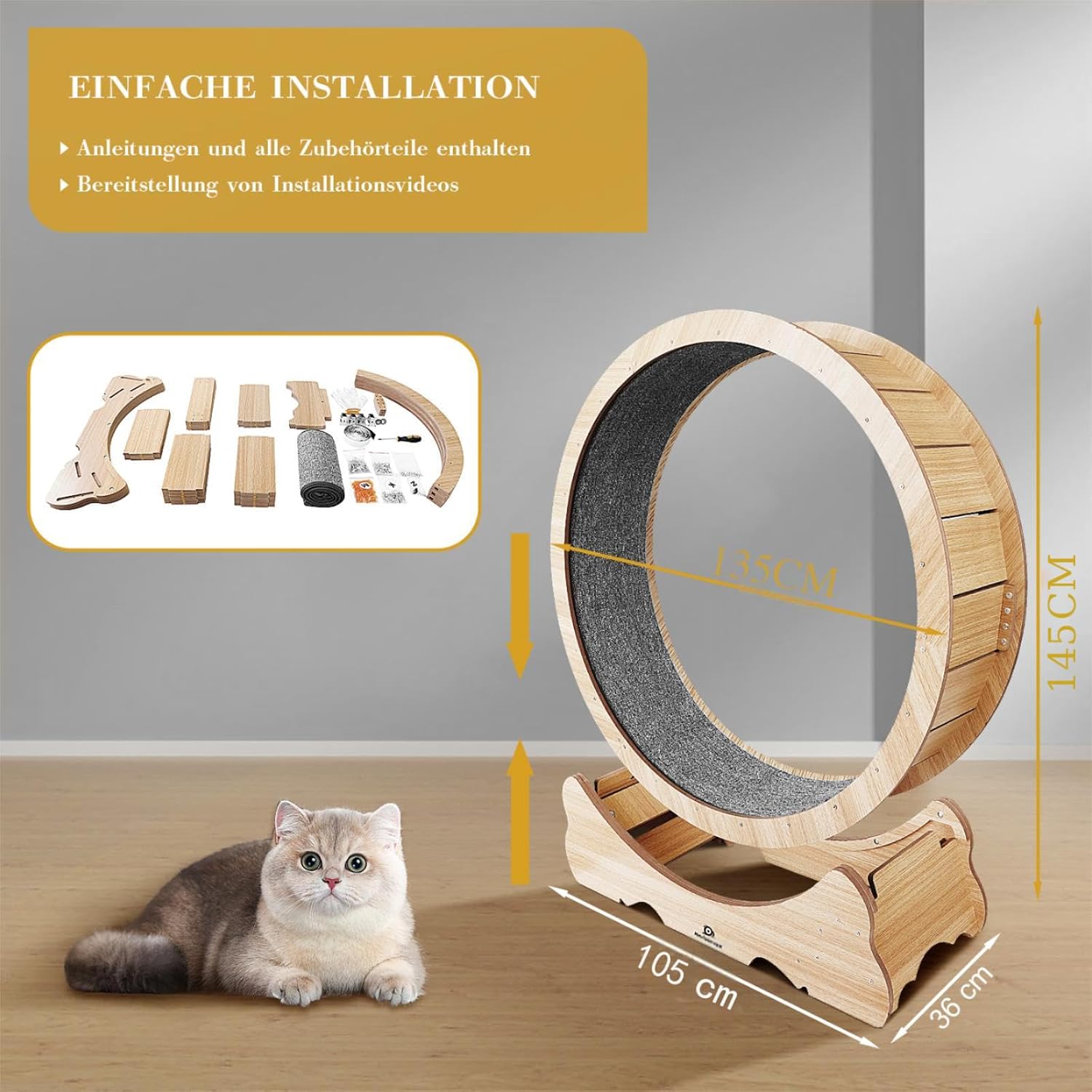 Naviconvex Katzen-Laufrad XXL – Ø 135 cm