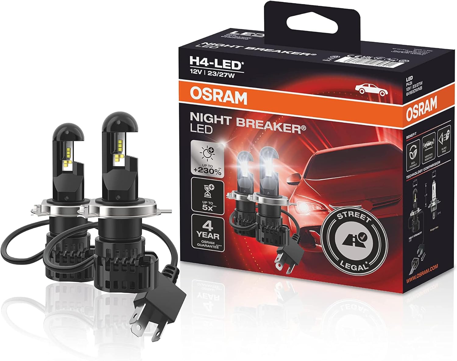 Osram Night Breaker LED Speed H7 – Straßenzugelassene LED Scheinwerferlampe, 6000K, Plug & Play