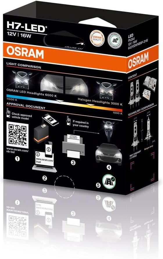 Osram Night Breaker LED Speed H7 – Straßenzugelassene LED Scheinwerferlampe, 6000K, Plug & Play