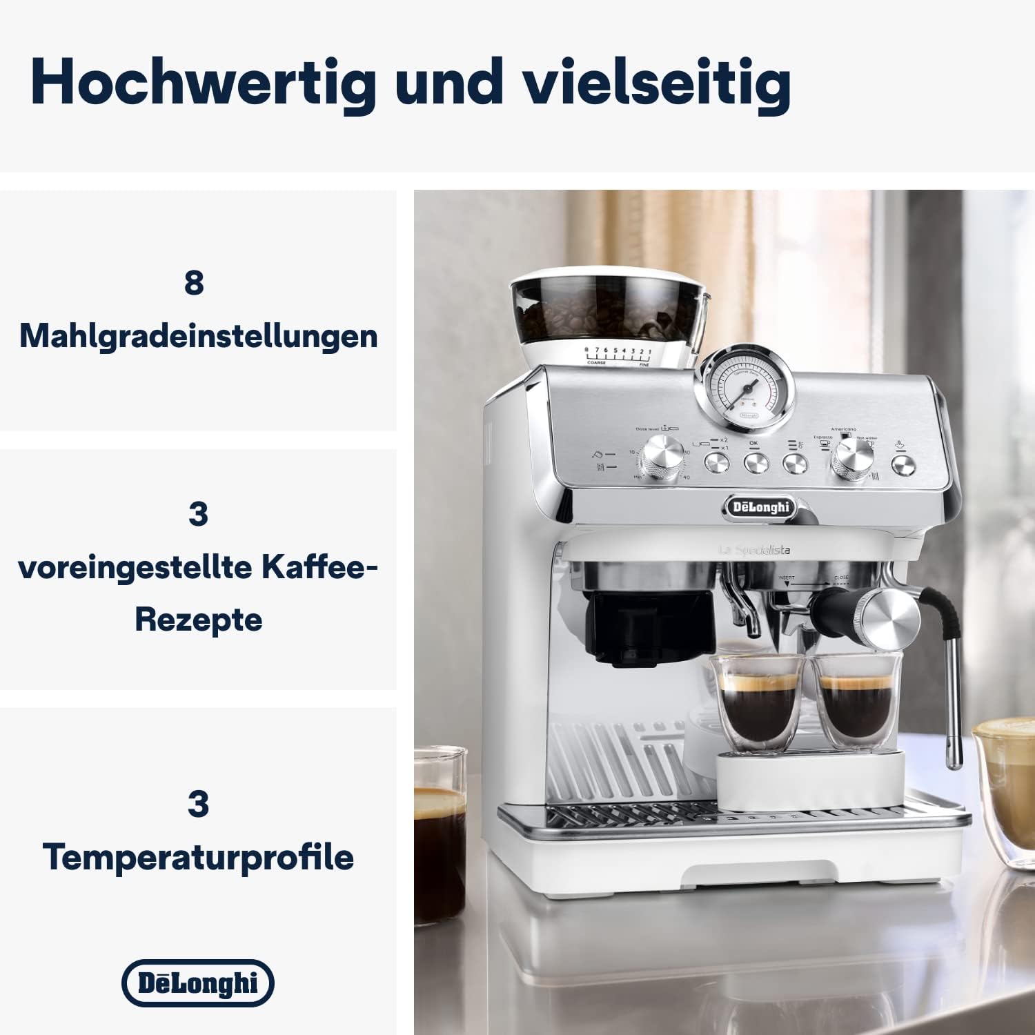 De’Longhi La Specialista Arte EC9155.MB – Siebträgermaschine, 15 Bar, 1300 W