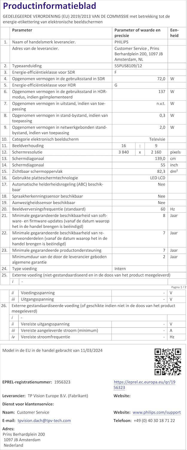 Philips Ambilight 43PUS8109 – 43 Zoll 4K LED Smart TV mit Titan OS & Dolby Atmos