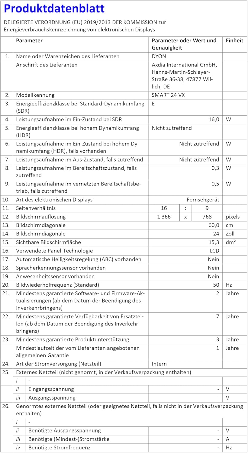 DYON Smart 43 VX – 43 Zoll Full HD Smart TV mit Triple Tuner, App Store & Streaming-Diensten