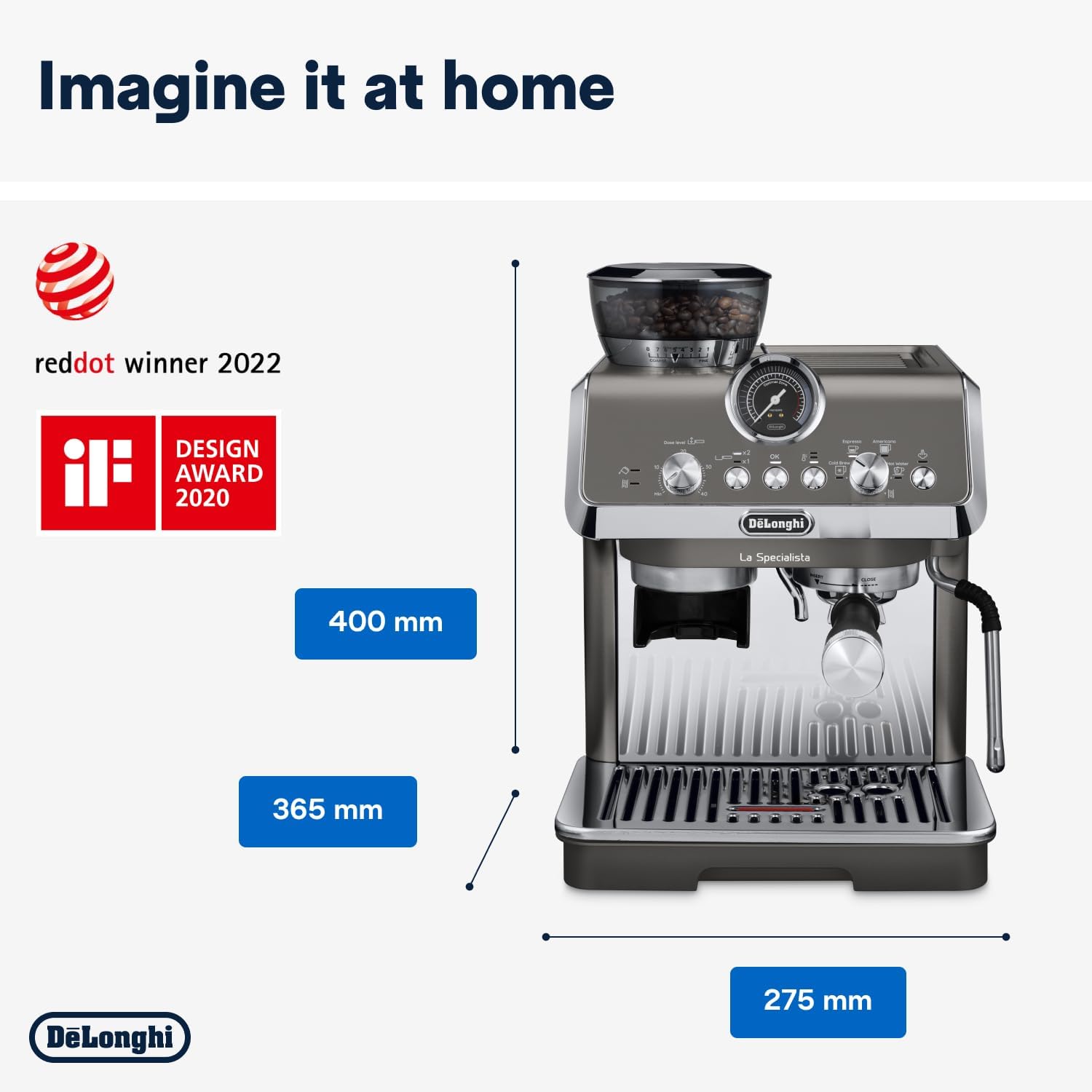 De’Longhi La Specialista Arte EC9155.MB – Siebträgermaschine, 15 Bar, 1300 W